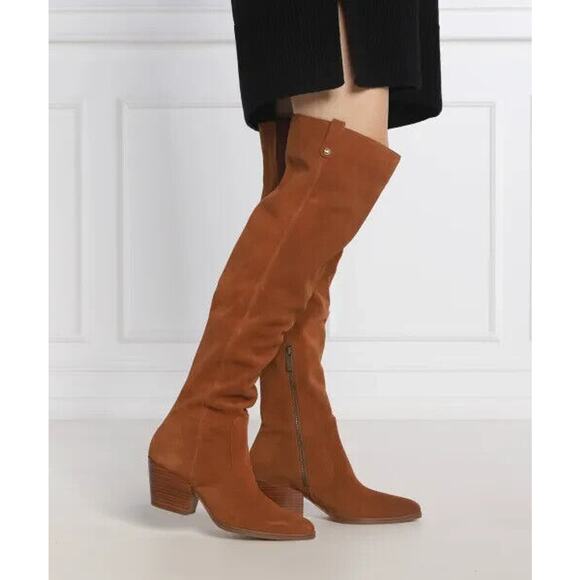 Michael Kors Harlow Women 7M Over The Knee Boots Brown Suede Side Zip NWOB $325 - Picture 1 of 13